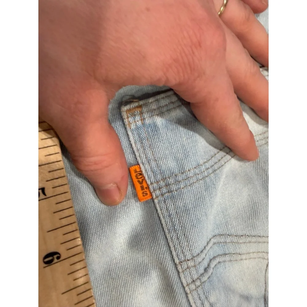 Levi’s 1850 San Francisco Heritage Orange Tab Wide Leg Jeans Light Wash
